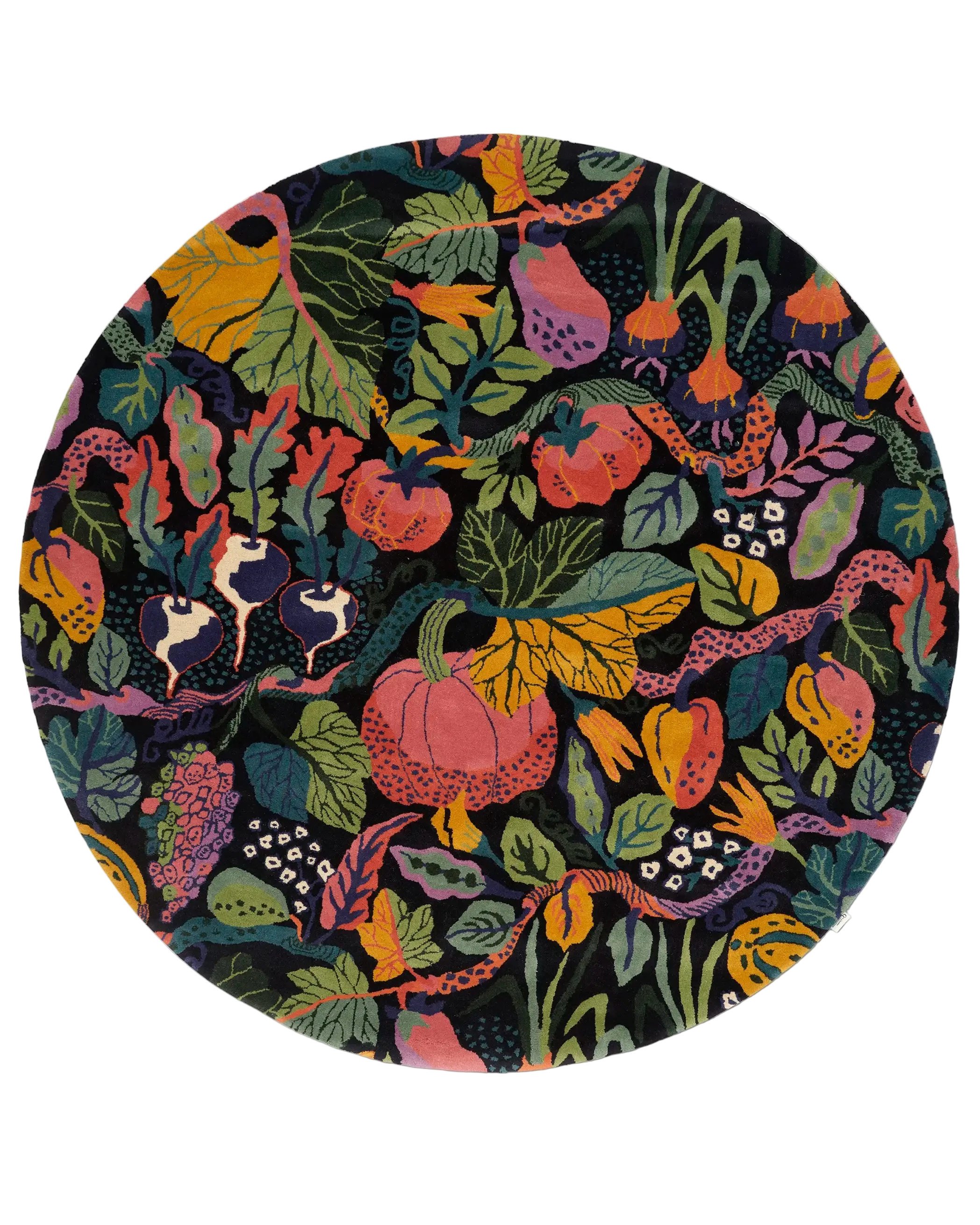 Maßgefertigter Teppich Heritage Garden Charcoal Multi Rund