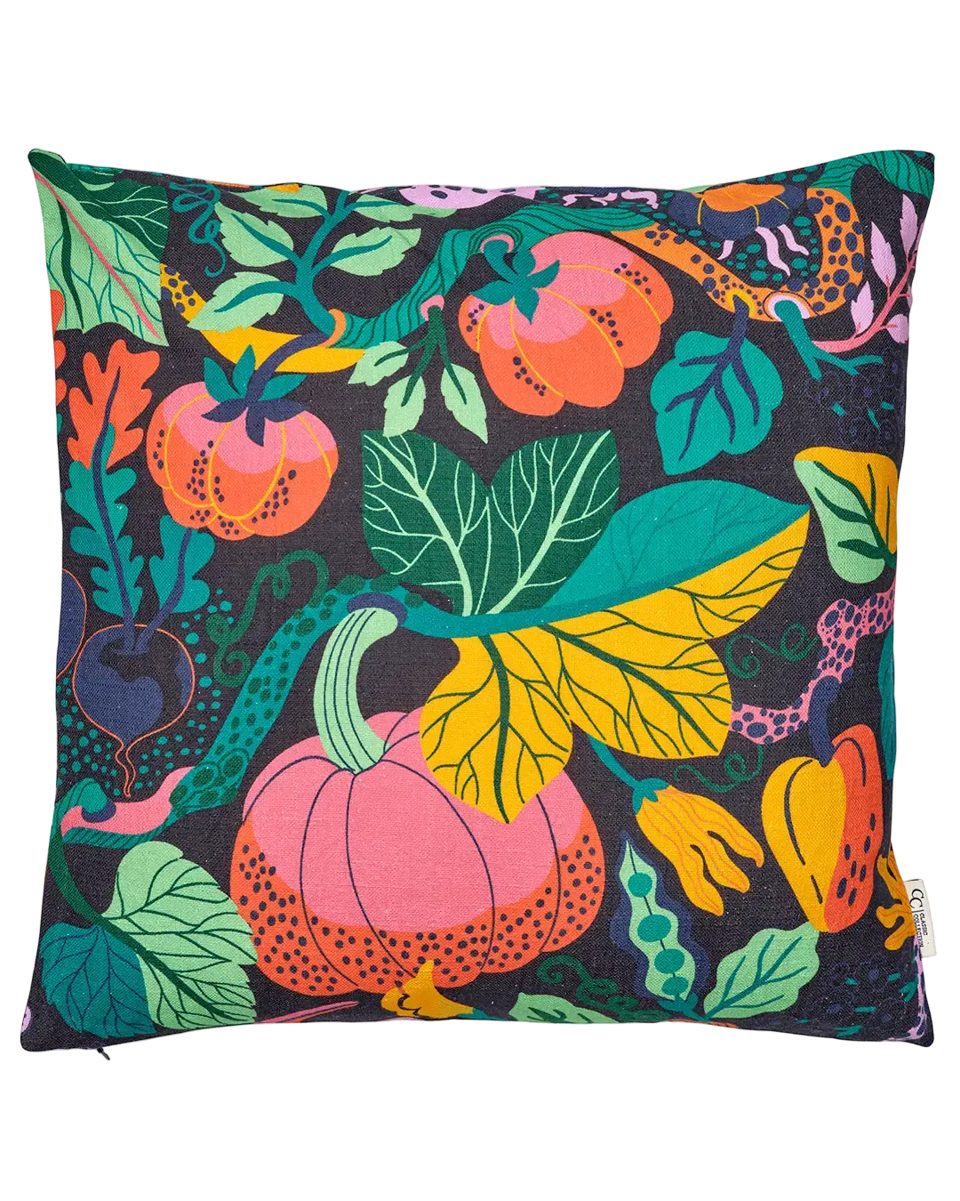 Heritage Garden Schwarz – Kissenbezug aus gemusterter Baumwolle – Klassische Kollektion