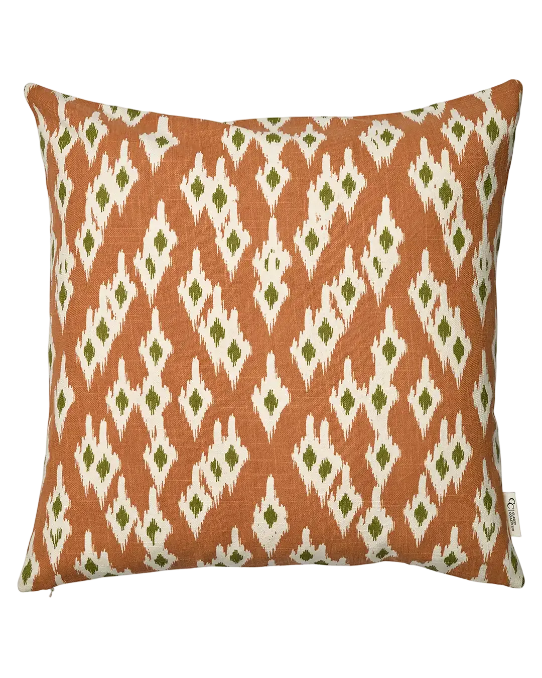 Ikat Diamond Terracotta – Kissenbezug aus Baumwolle mit Ikat-Muster