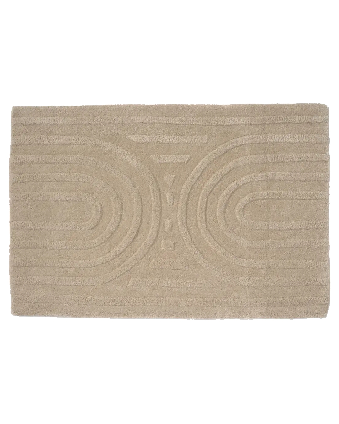 Handgefertigte beige Fußmatte aus Wolle