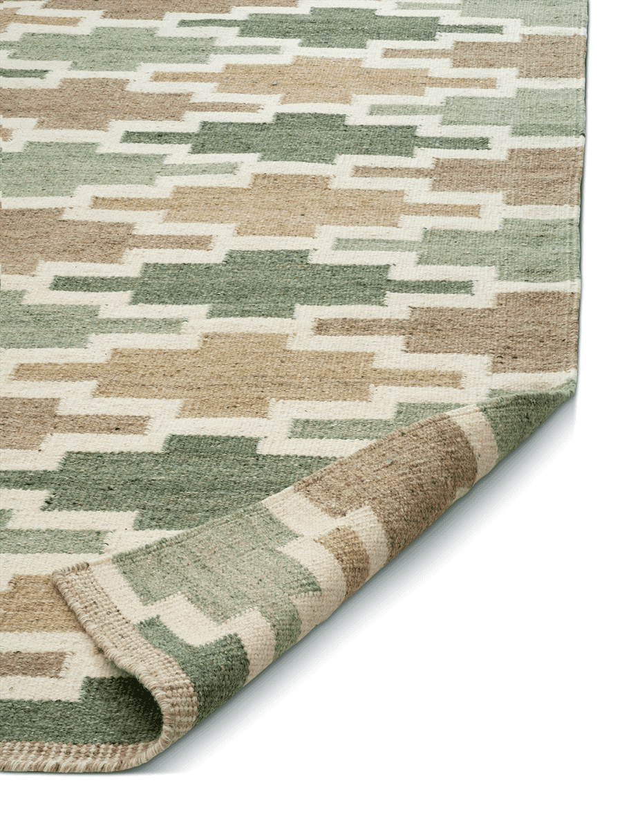 Maßgefertigter Teppich Korsnäs Grün/Beige