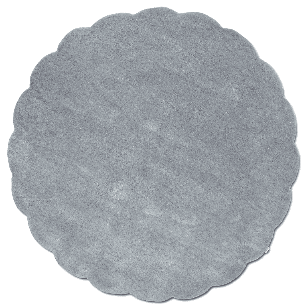 Blå Ullmatta Shell - För måttbeställning, frilagd mot vit bakgrund.