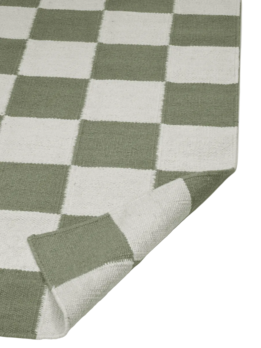 Gångmatta Square Vit/Grön