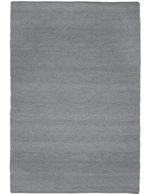 Solid grey woven area rug with a textured, minimalist design.