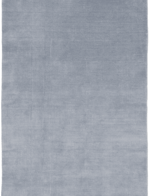 Frilagd bild av handvävd ullmatta Solid Blå, rektangulär med kort lugg och diskret lyster.