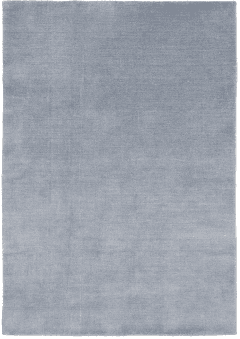 Frilagd bild av handvävd ullmatta Solid Blå, rektangulär med kort lugg och diskret lyster.