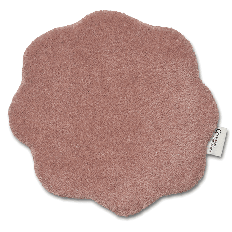 Mattprov av matta Shell Rosa. Frilagd bild.