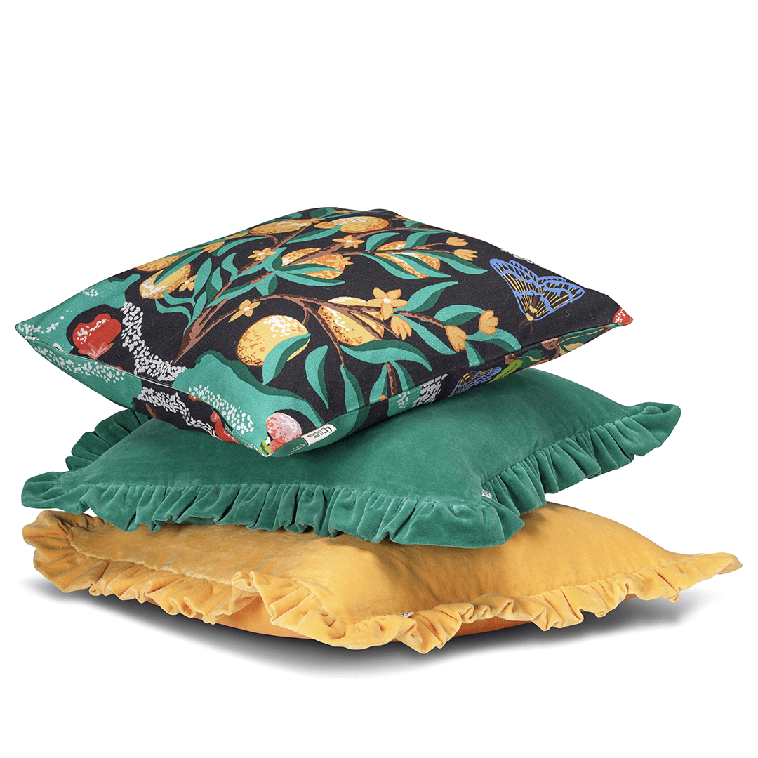 Kuddfodral Frilled Grön