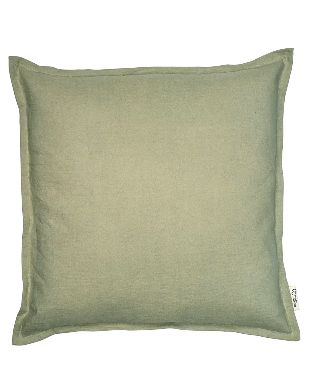 Kuddfodral Classic Linen Grön i linnetyg med smal kant runtom