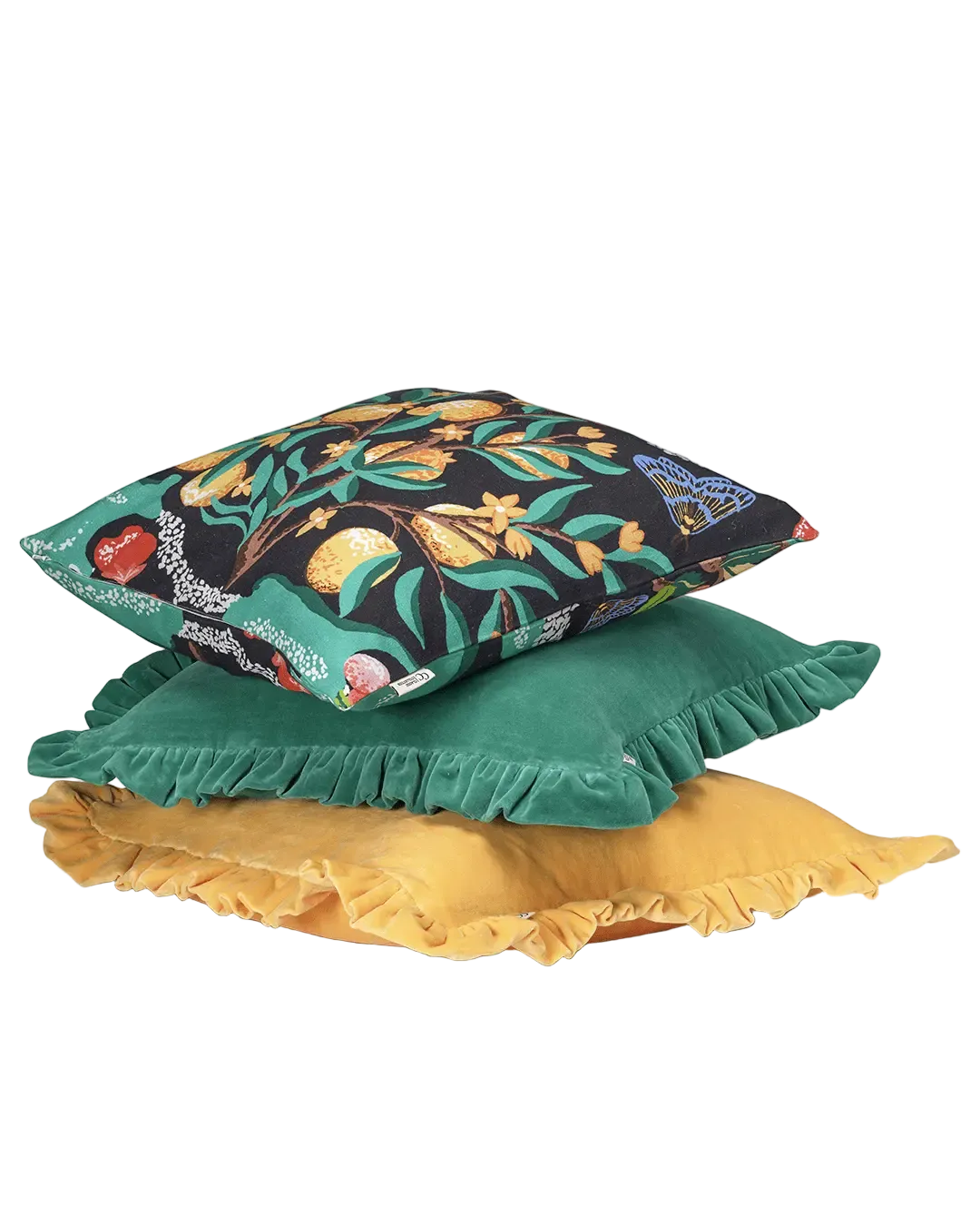 Kuddfodral Botanical Orange Svart