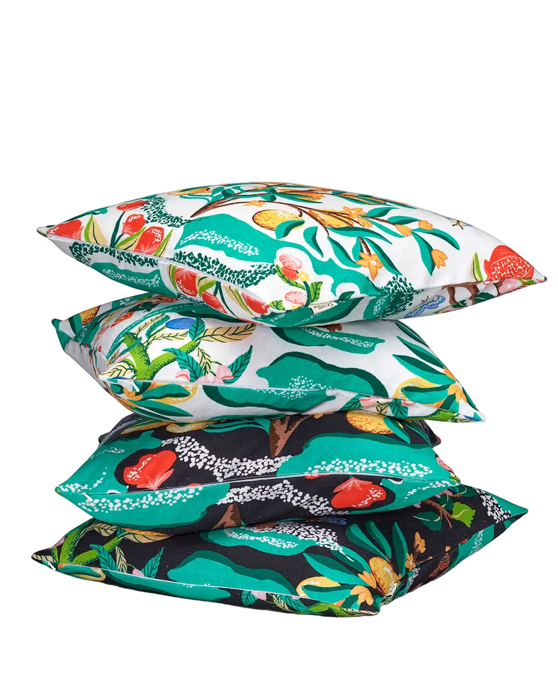 Kuddfodral Botanical Orange Svart