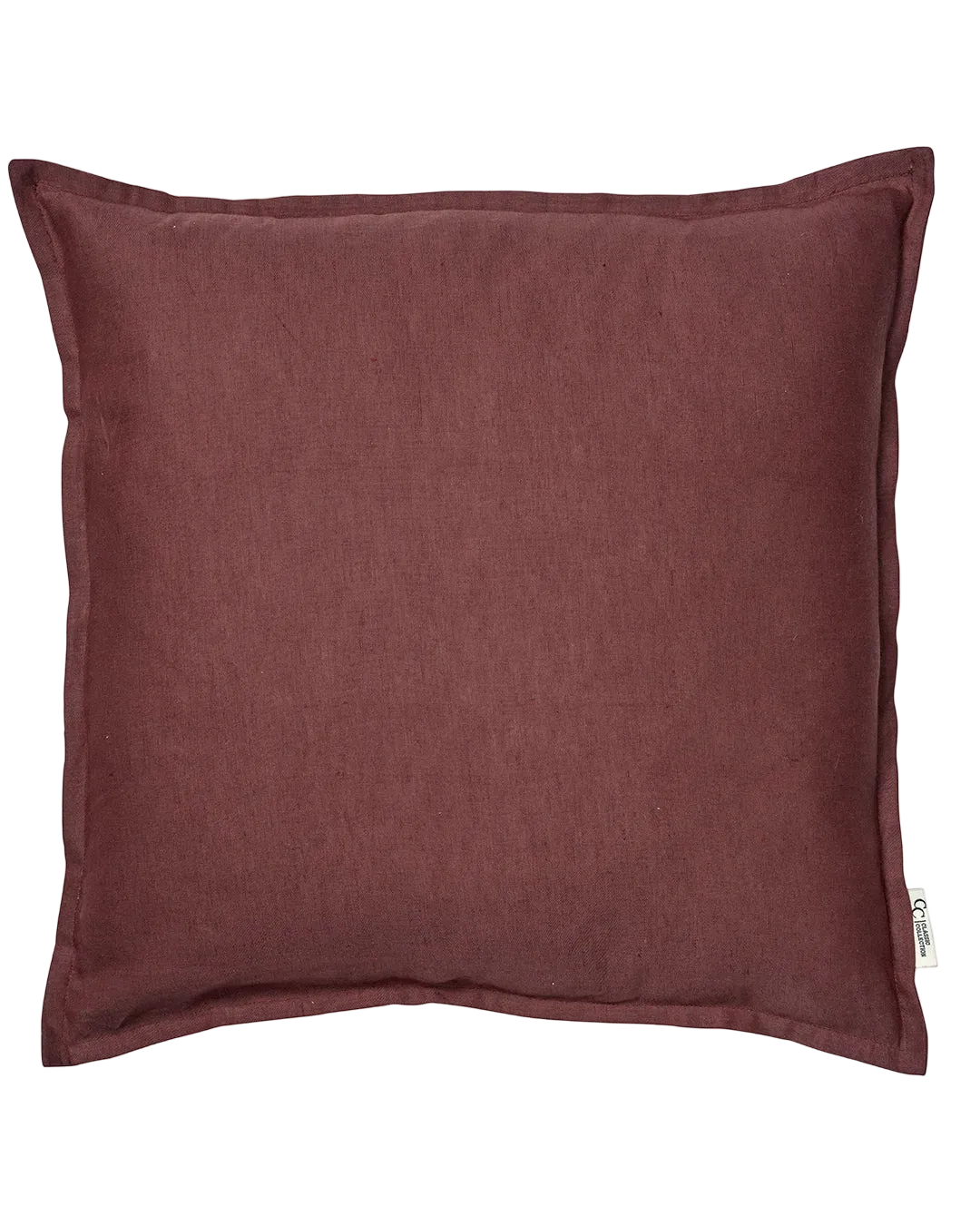 Kuddfodral Classic Linen Burgundy från Classic Collection, 50x50 cm, i linne- och bomullsblandning mot vit bakgrund.