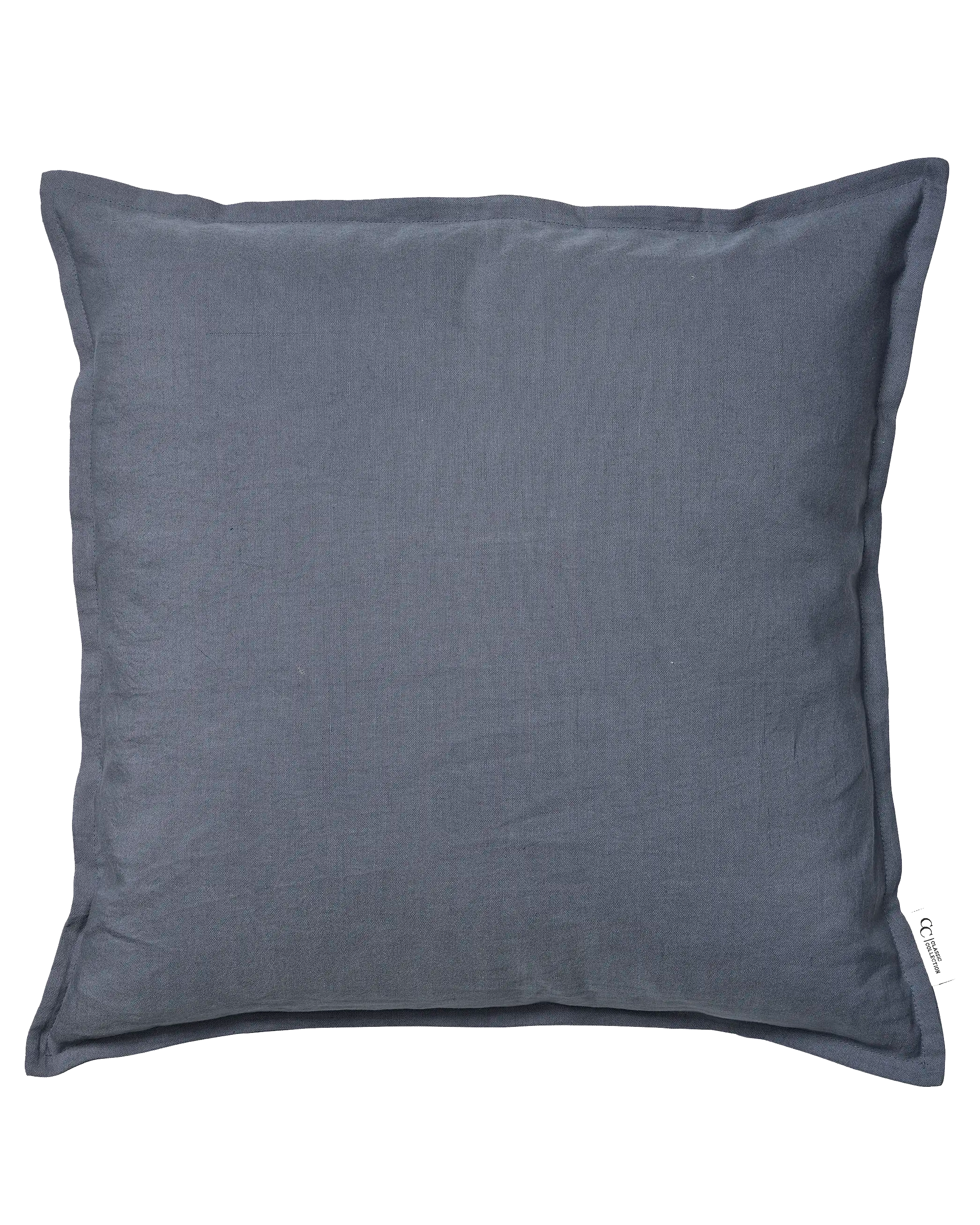 Kvadratisk prydnadskudde i mörkgrått linne med dekorativ vinge, från Classic Collection.