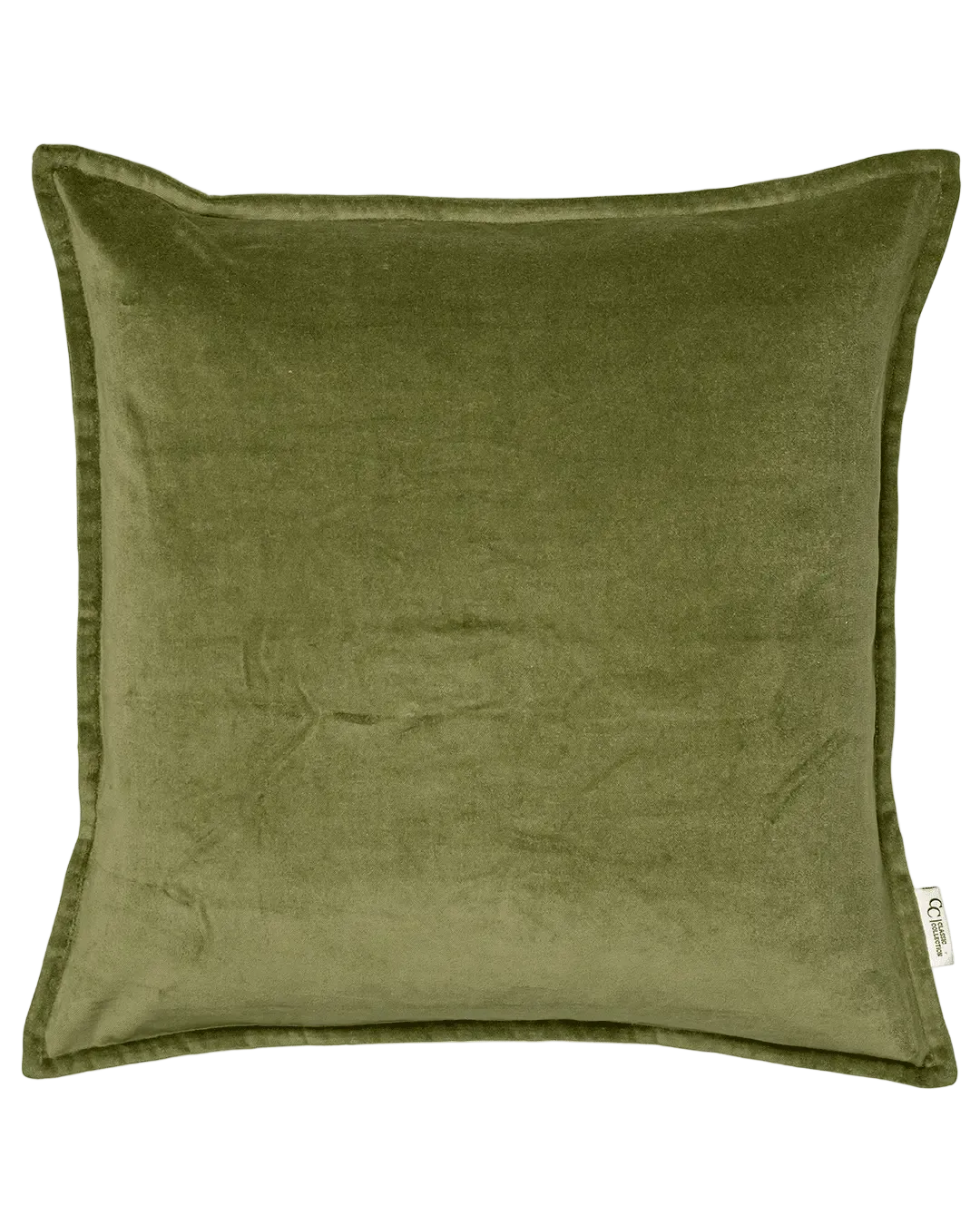 Frilagt kuddfodral Classic Velvet Skogsgrön i mjuk bomullssammet.