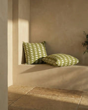 Cushion Cover Ikat Block Green