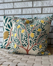 Kuddfodral Lemon Garden Mörkgrön