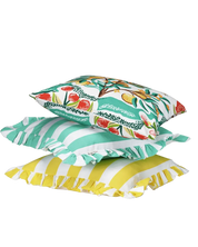 Kuddfodral Ruffle Stripes Gul