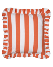 Kuddfodral Ruffle Stripes Korall