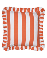Kuddfodral Ruffle Stripes Korall - 50x50 cm