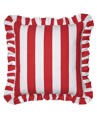 Kuddfodral Ruffle Stripes Röd - 50x50 cm