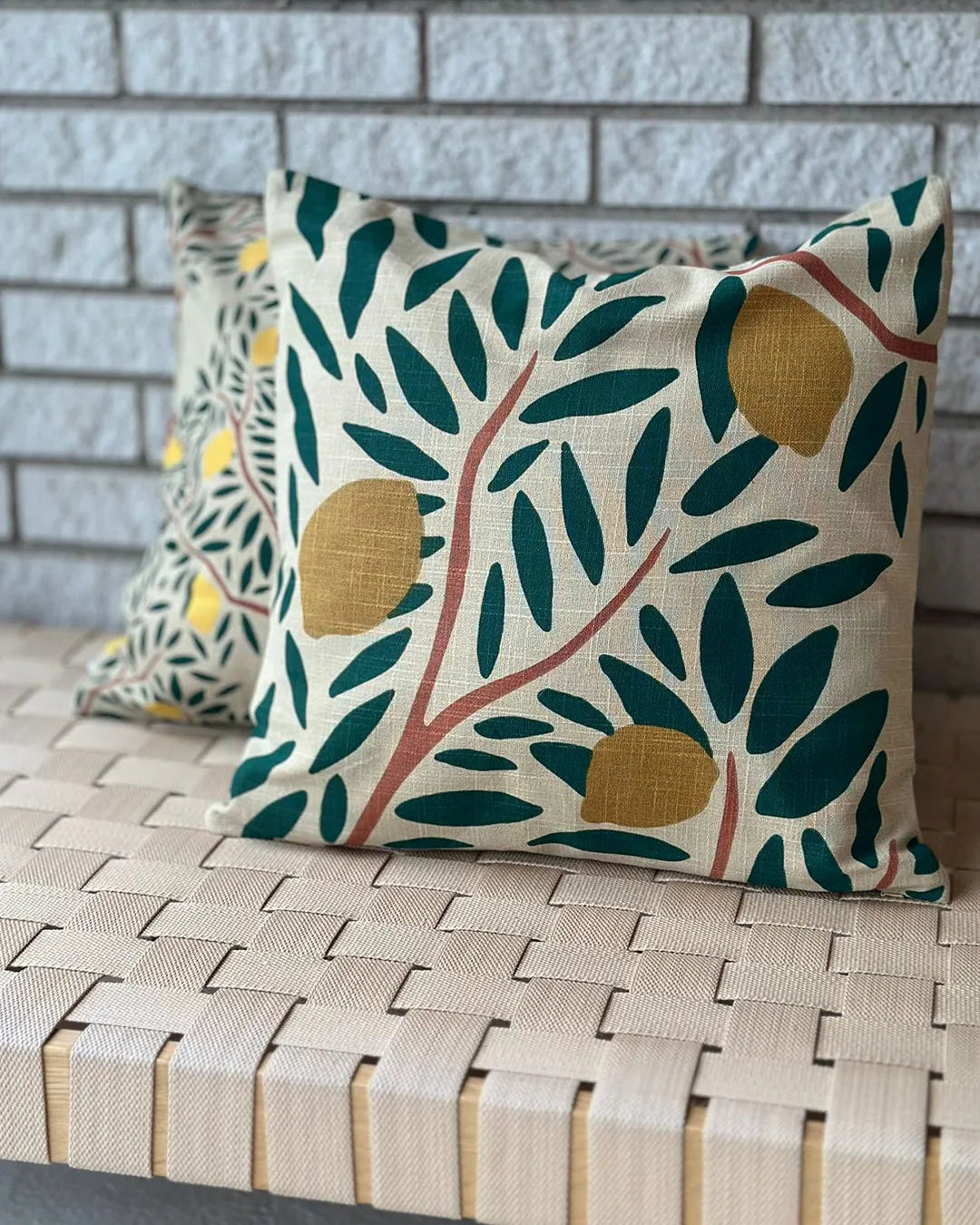 Kuddfodral Sunny Citrus Mörkgrön