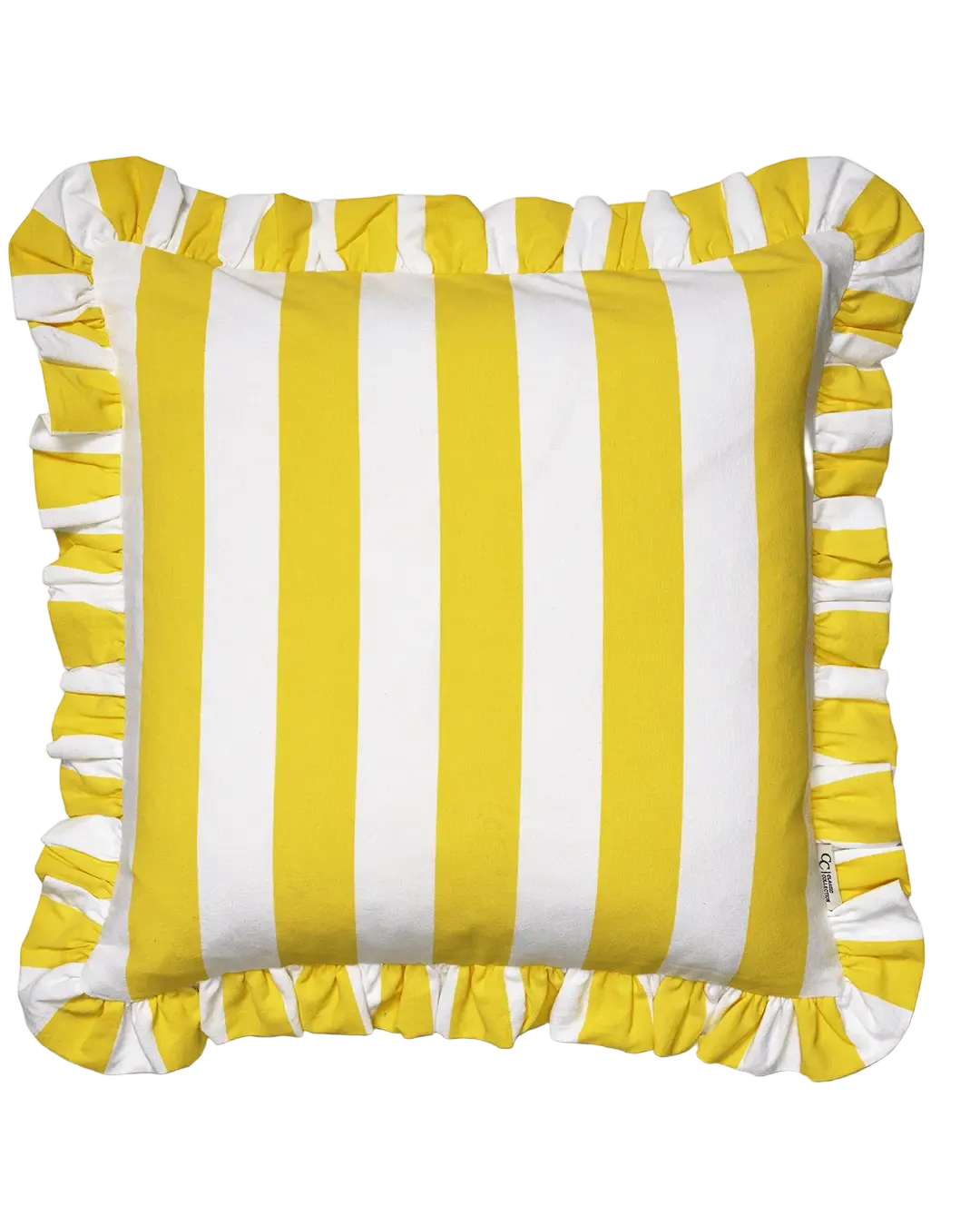 Kuddfodral Ruffle Stripes Gul