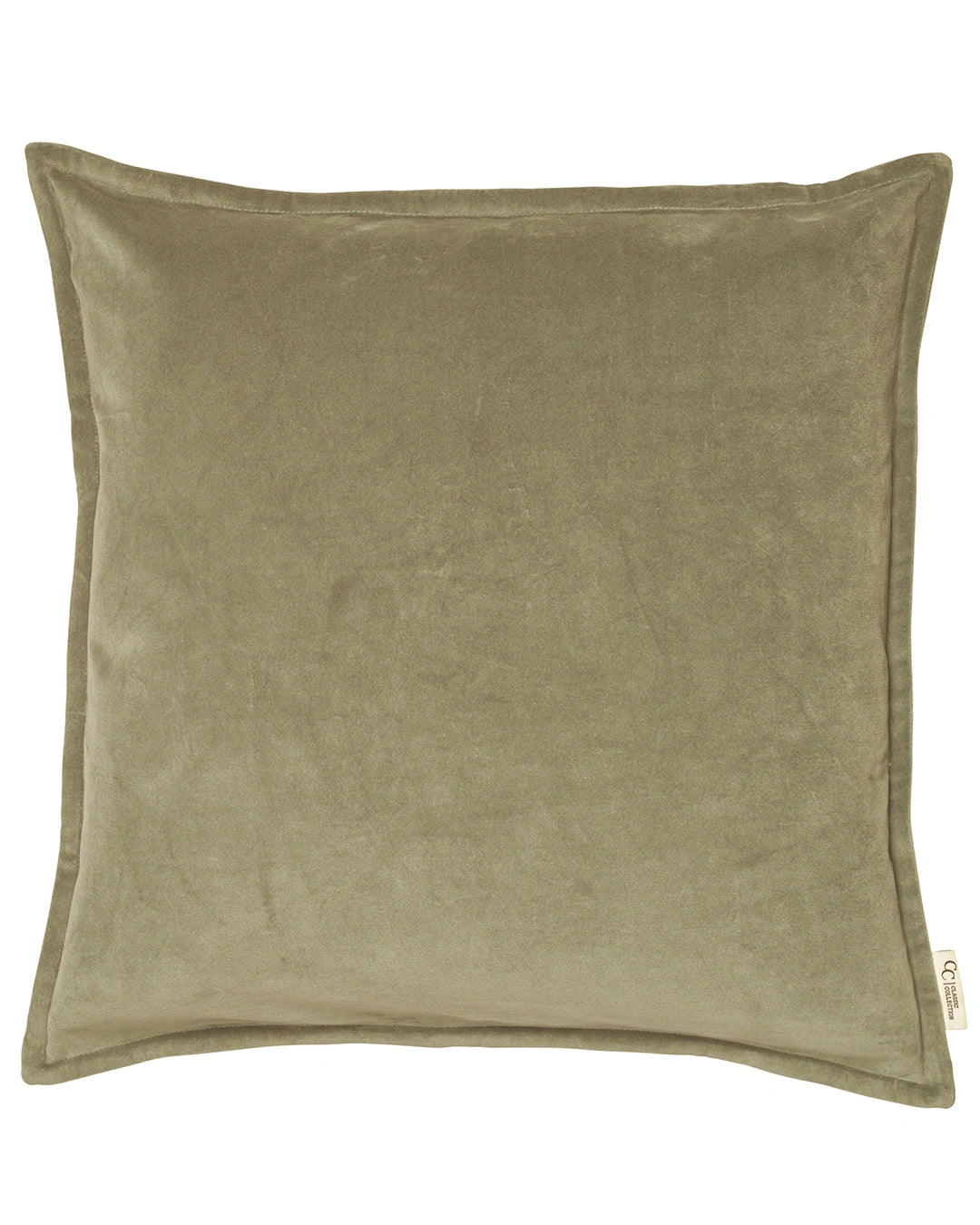 Kuddfodral Classic Velvet i grön bomullssammet, med mjuk sammetsyta och dekorativ kantsöm.