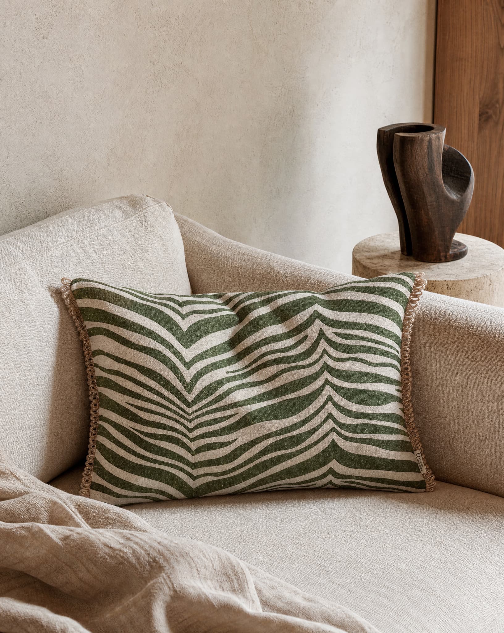 Kissen Zebra Grün