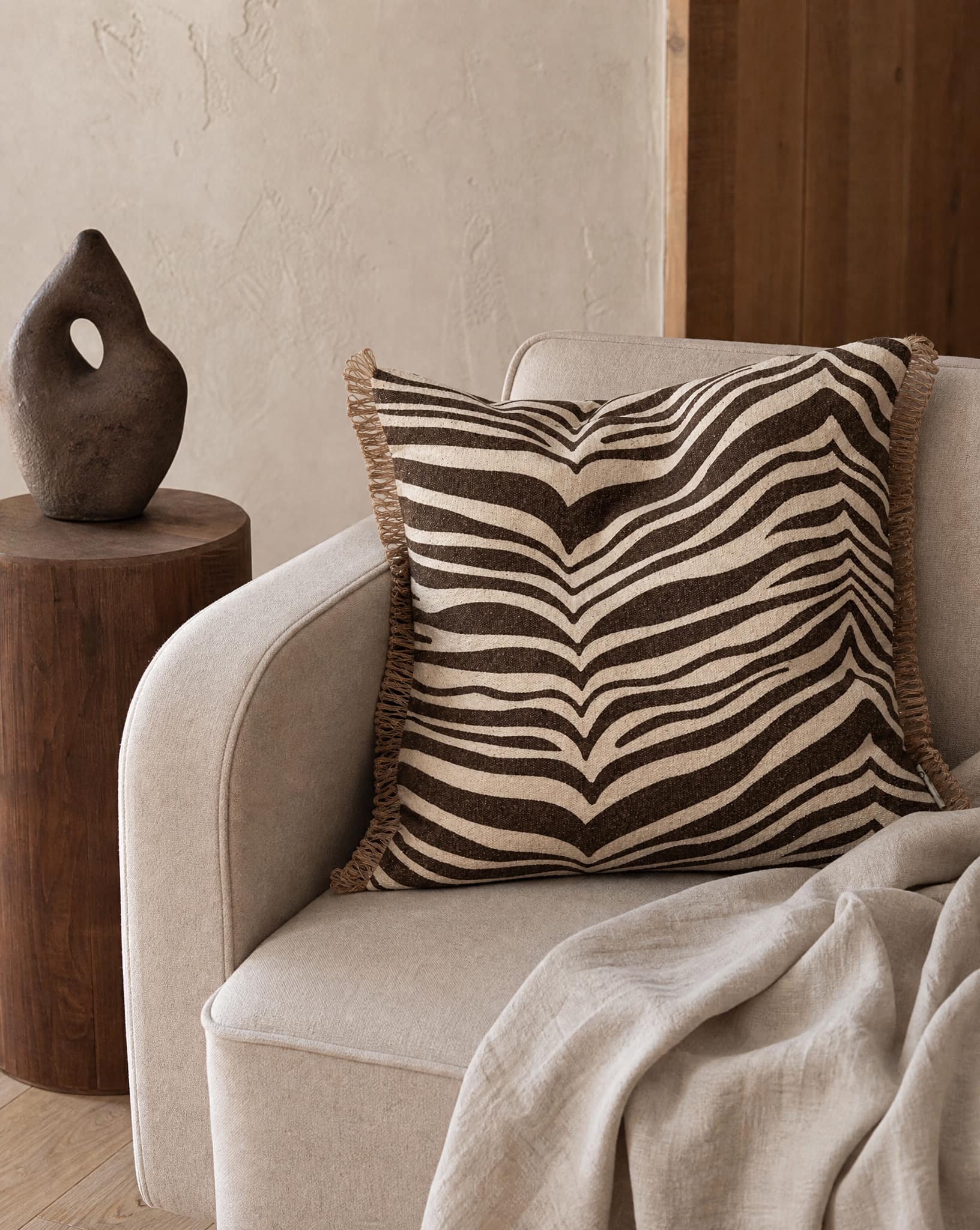 Kissen Zebra Braun