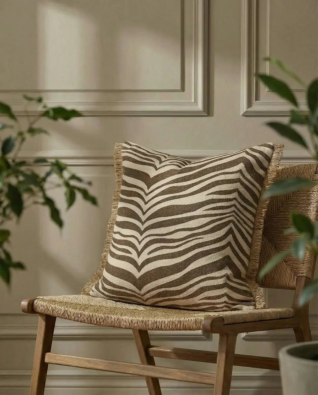 Kissen Zebra Braun