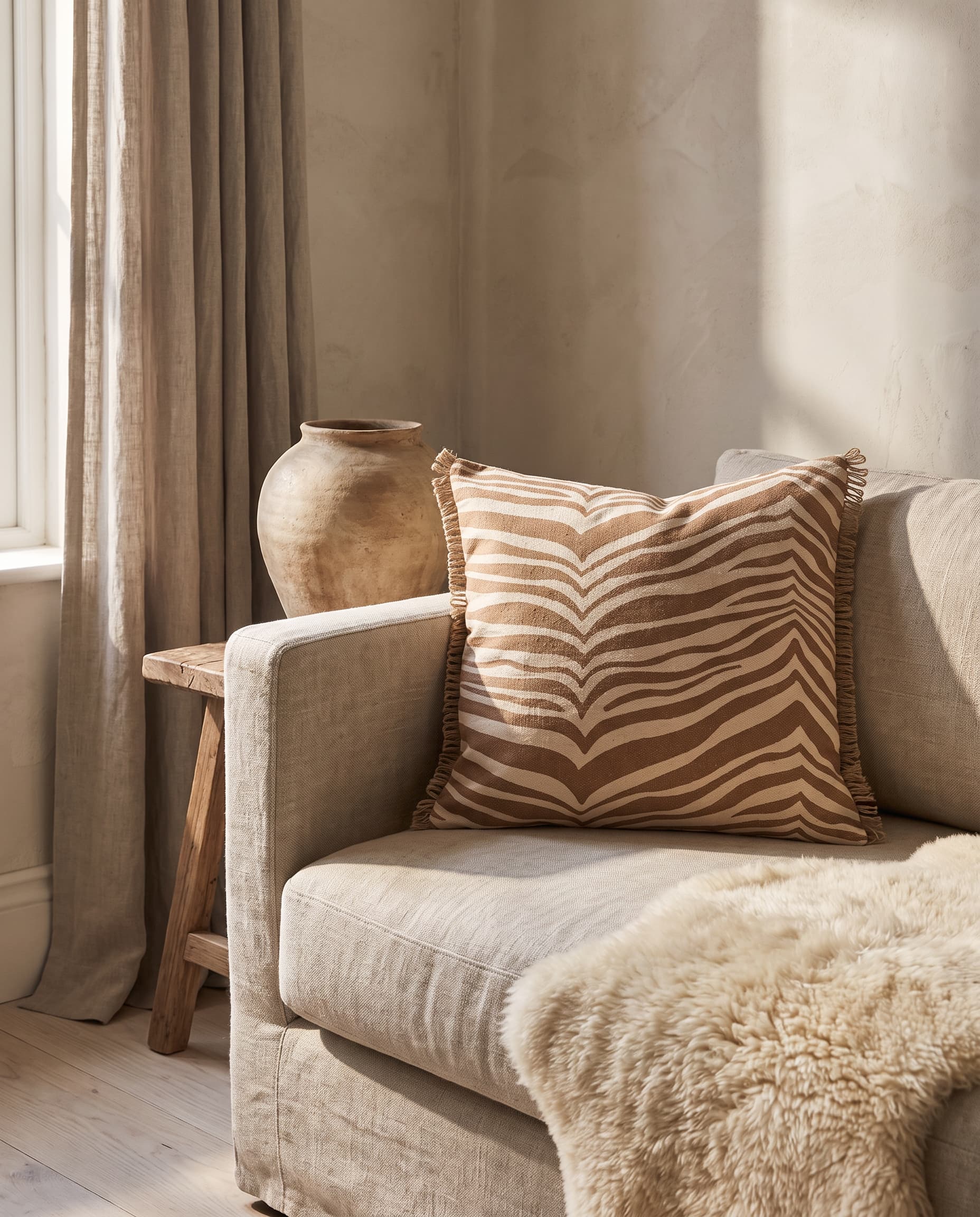 Cushion Zebra Glazed Ginger