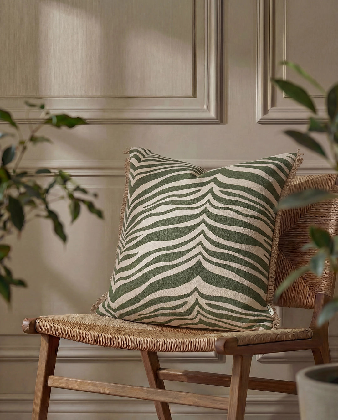Kissen Zebra Grün