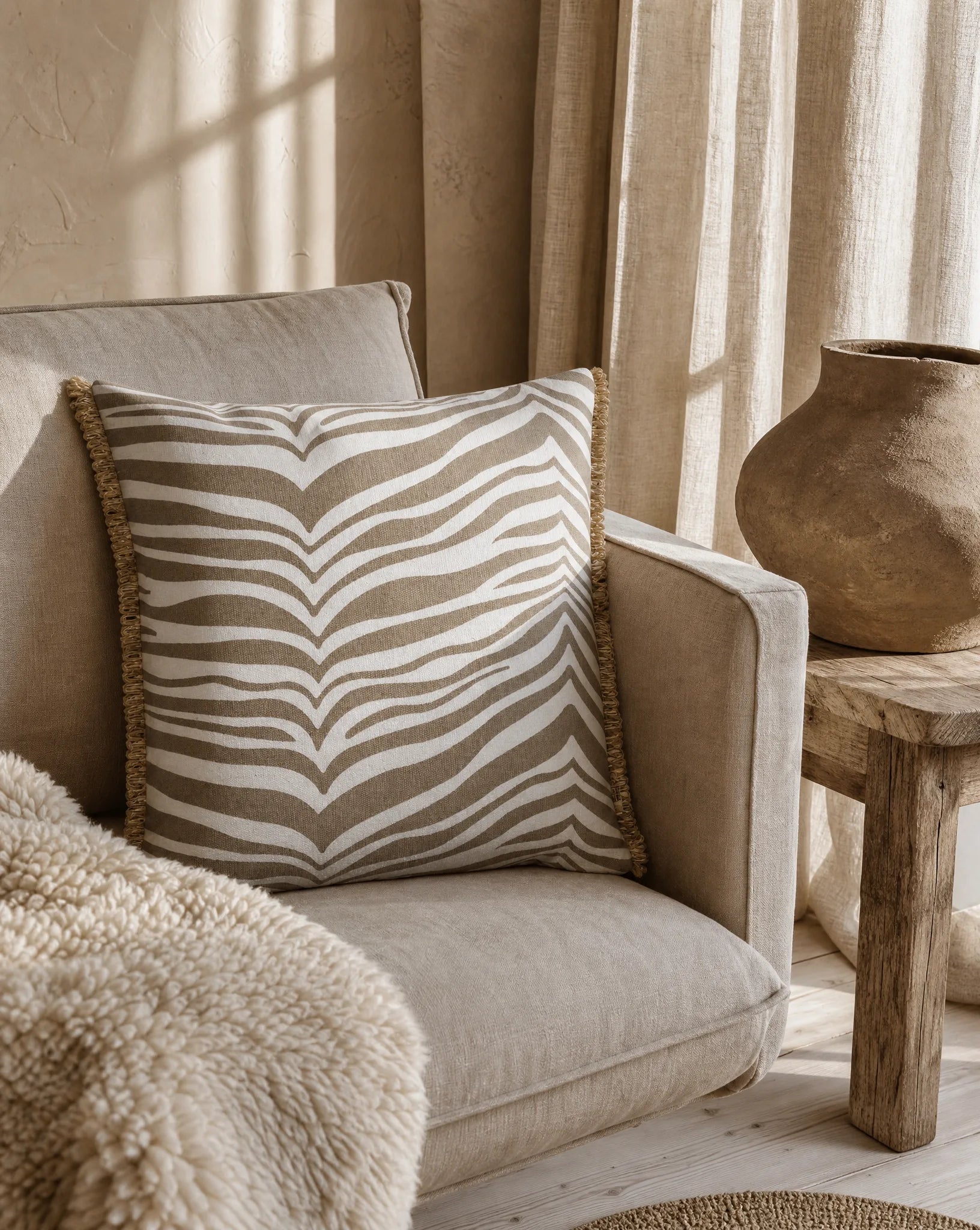 Kissen Zebra Simply Taupe
