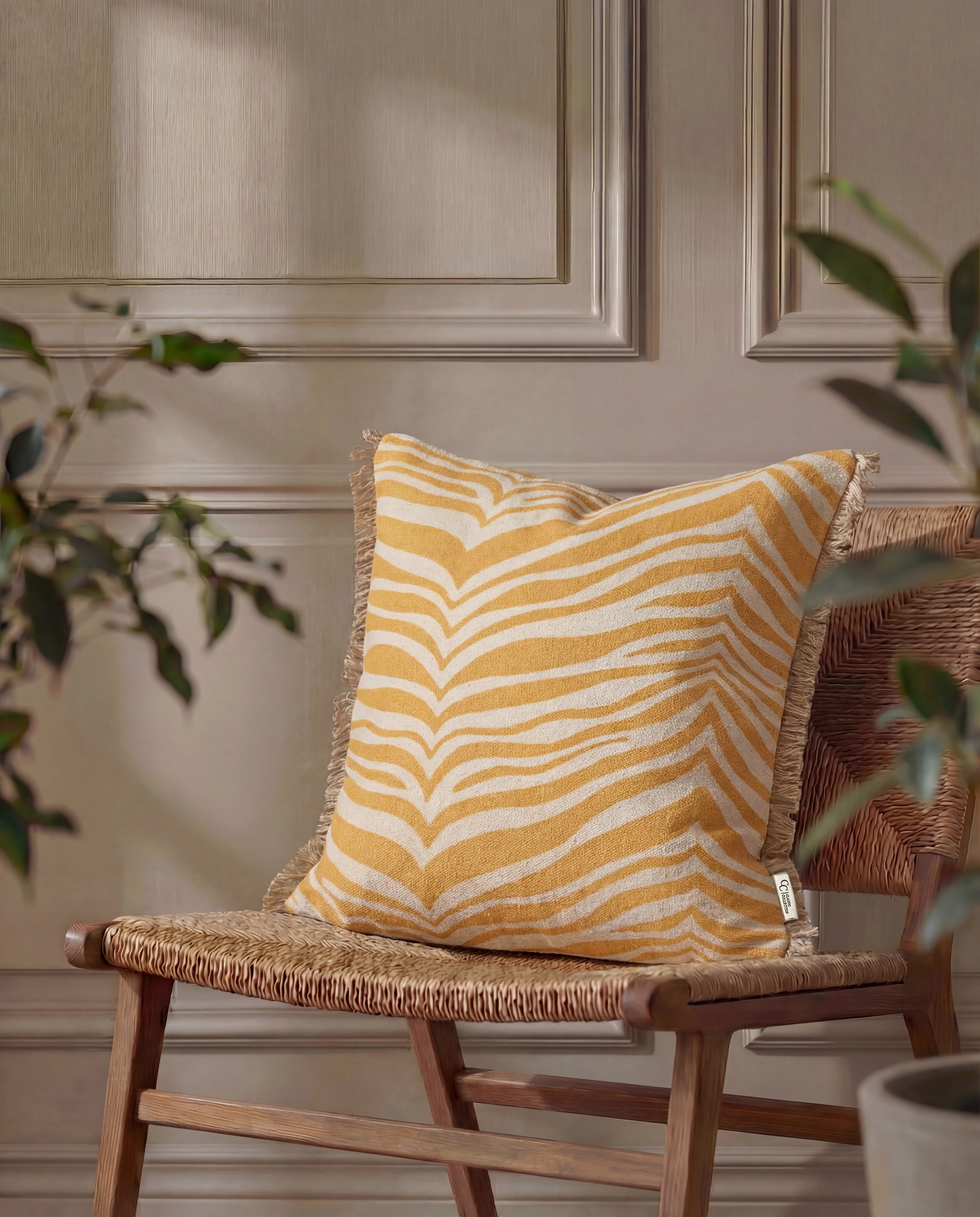 Kissenbezug Zebra Gelb