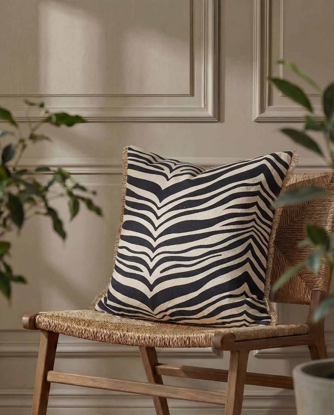 Kissen Zebra Schwarz