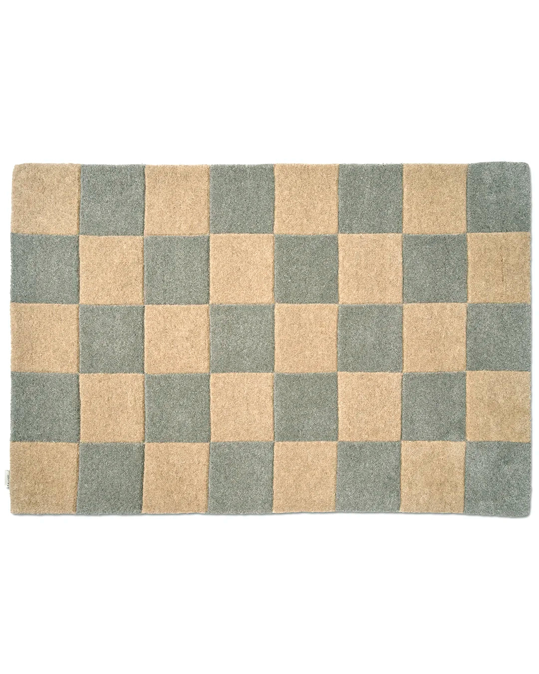 Natur från Classic Collection, handtuftad i ull med rutmönster i grå och naturfärgade toner, 85x130 cm.