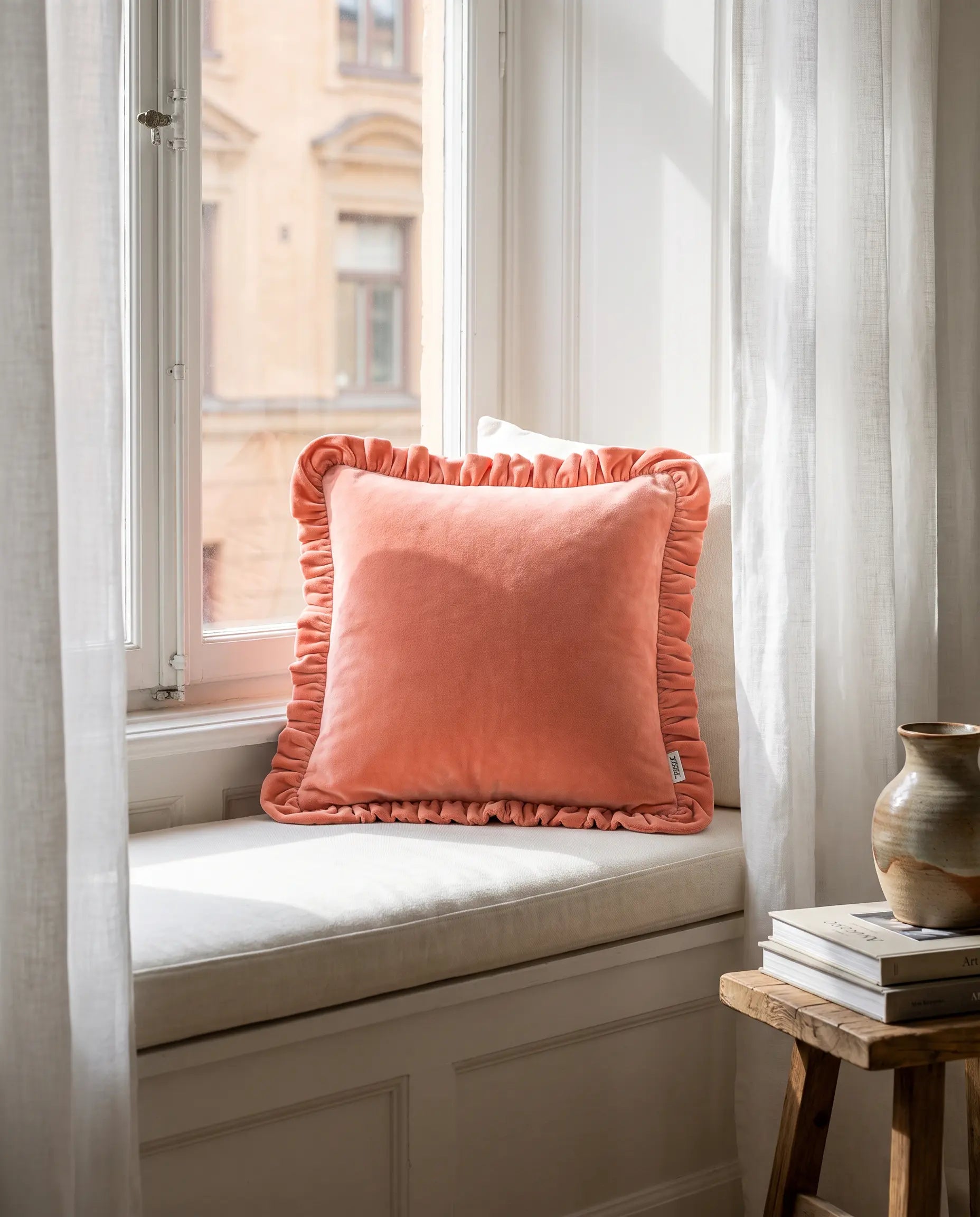 Cushion Cover Frilled Pink