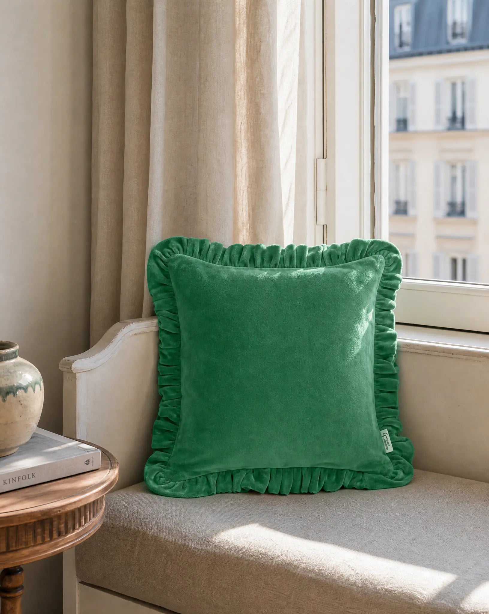 Cushion Cover Frilled Green