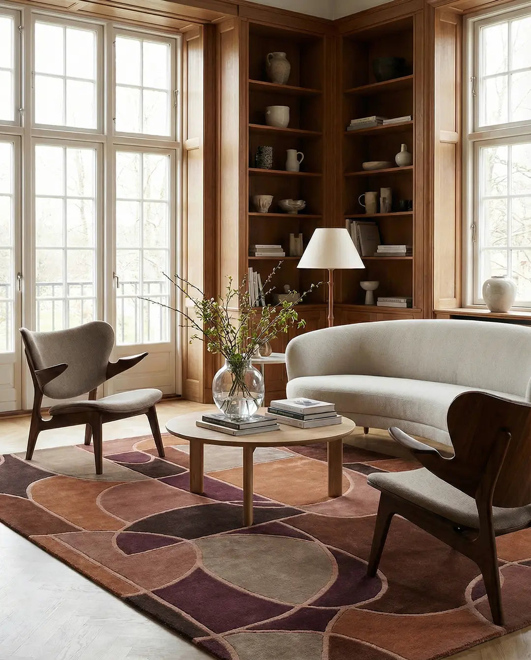 Teppichmuster Modern Abstract Multi Rostrot – Classic Collection
