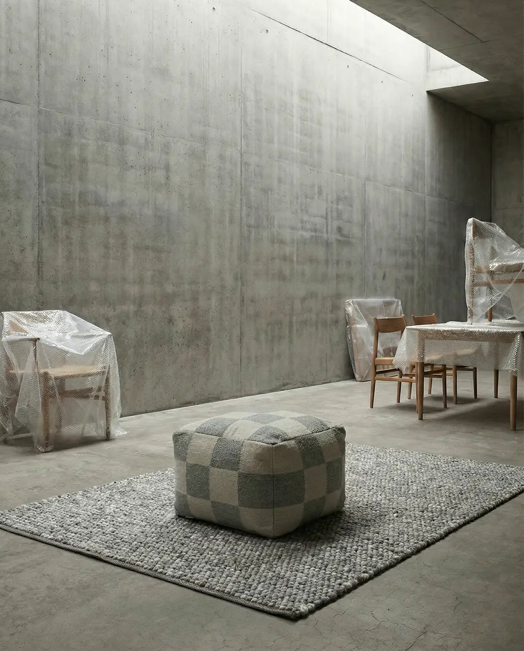 Pouf Square Grey/Natural