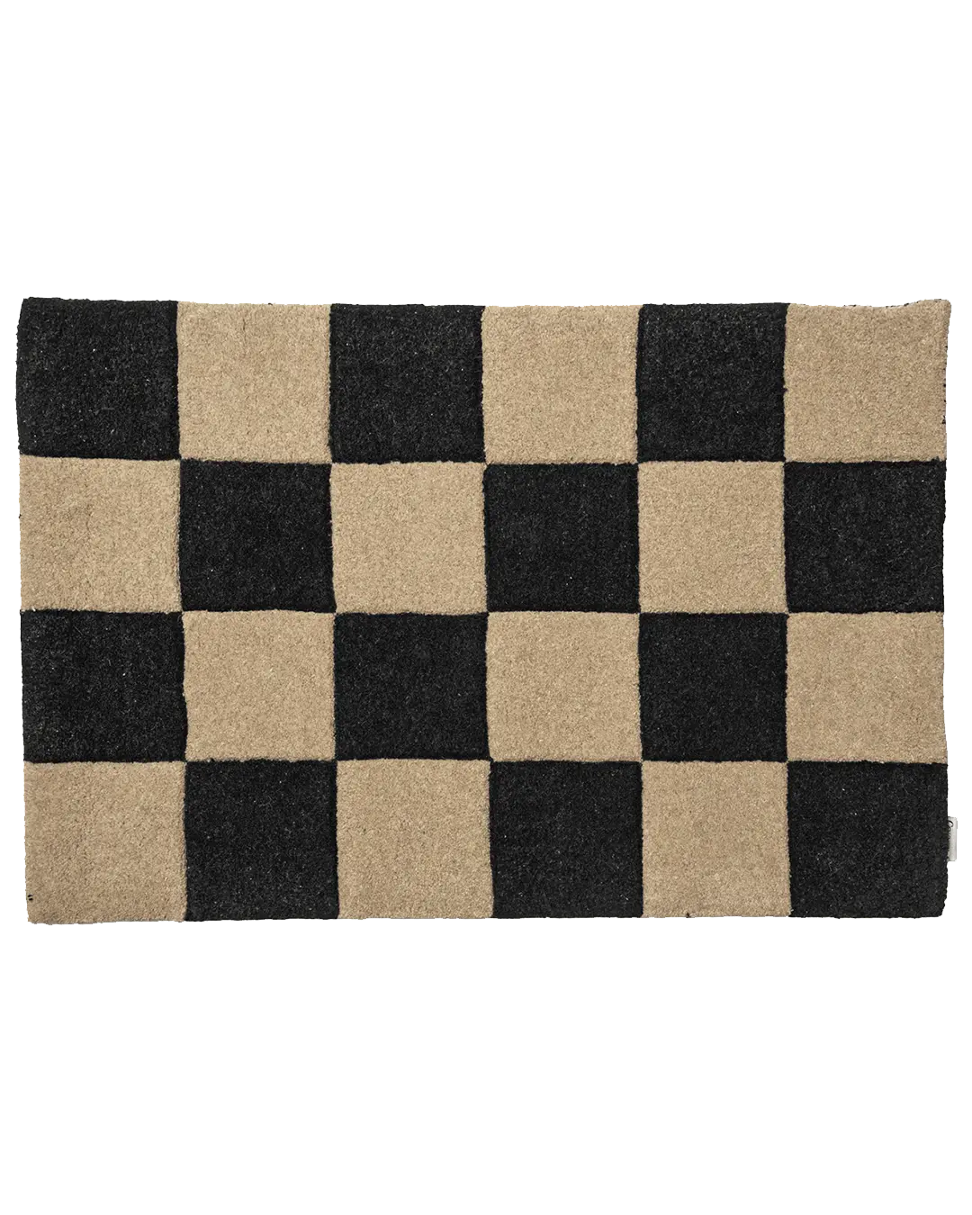 Dörrmatta Square Svart/Natur