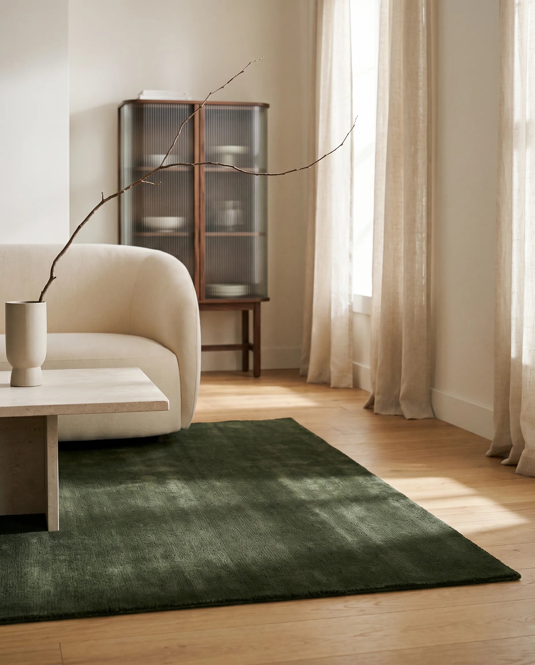 Rug Solid Forest Green