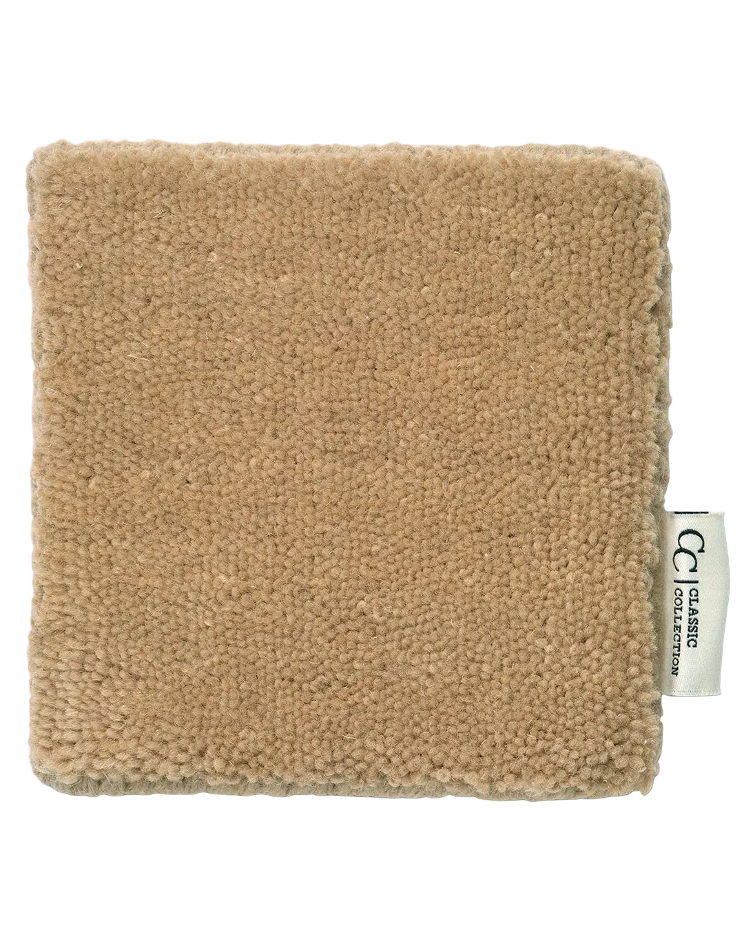 Mattprov av Solid Wheat från Classic Collection, luggmatta i ull med tät, strukturerad yta i beige ton.
