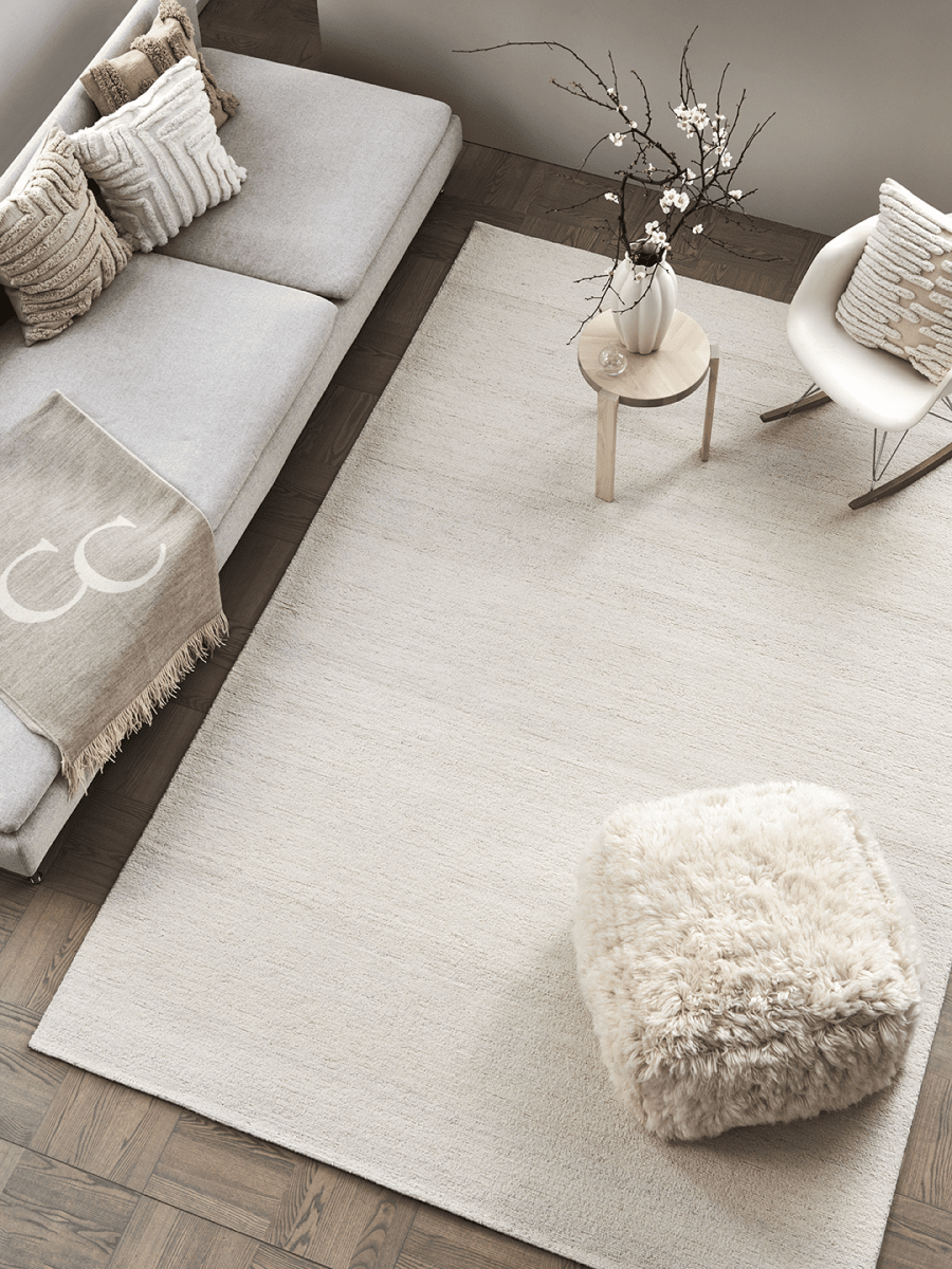 Måttanpassad Matta Boucle Ivory