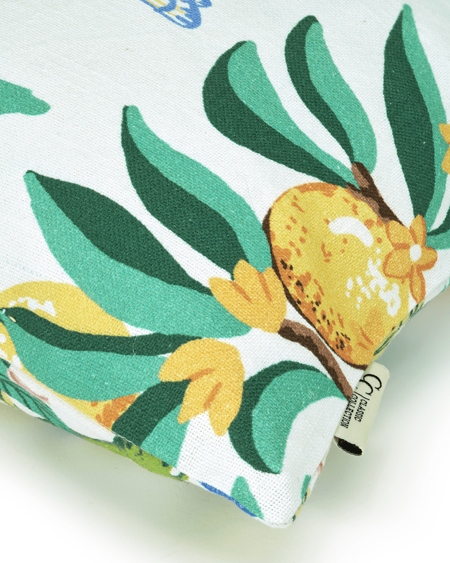 Kuddfodral Botanical Orange Vit