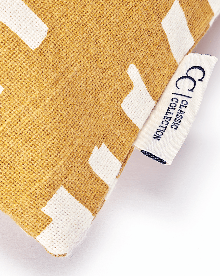 Kuddfodral Ikat Block Ockra