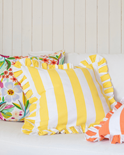 Kuddfodral Ruffle Stripes Gul