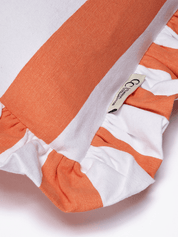 Kuddfodral Ruffle Stripes Korall