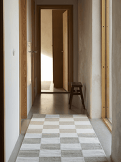 Gångmatta Square Vit/Natur