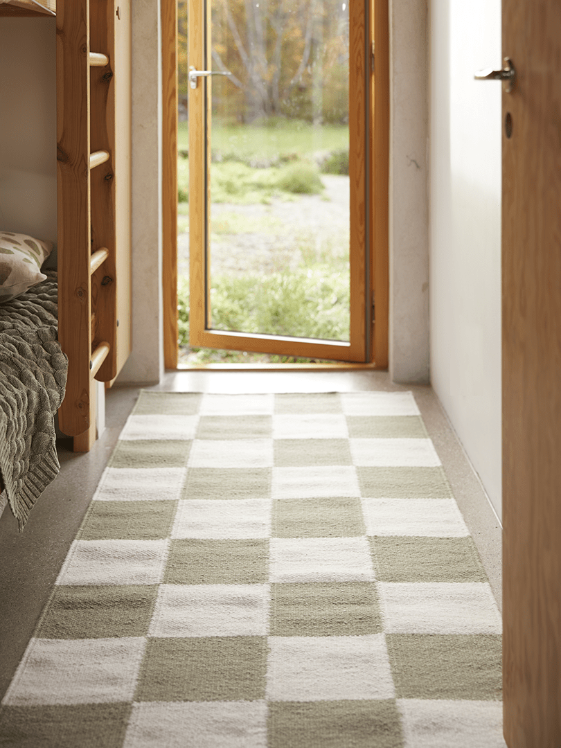 Gångmatta Square Vit/Grön